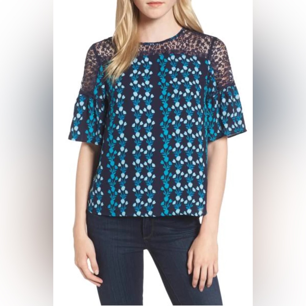 Draper James Meadow Vines Lace Top, Size 8